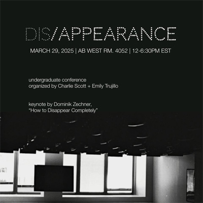 dis/appearance undergraduate conference flyer